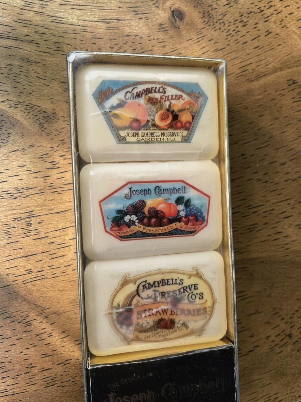 Vintage 1993 Joseph Campbell Preserve Co Decorative Soap Set Sealed Campbell's